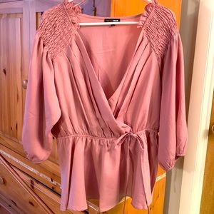 Fashion Nova faux wrap blouse